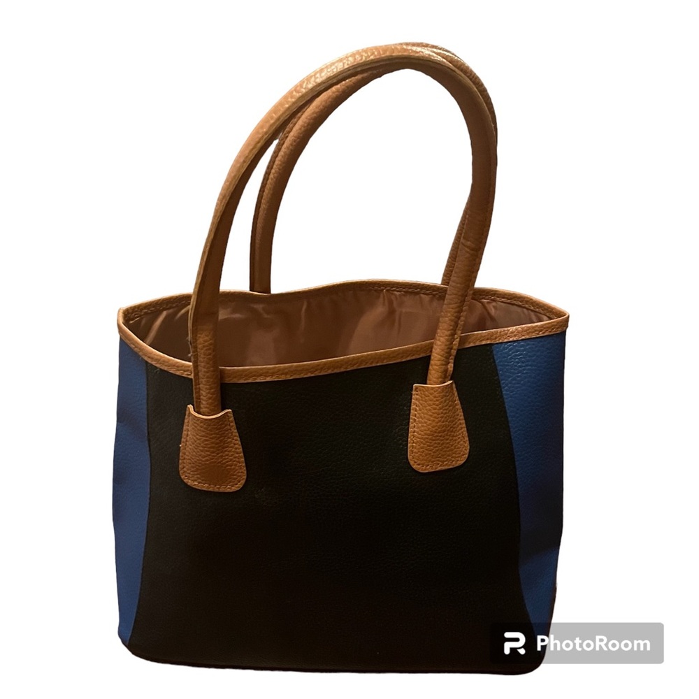 Neiman Marcus blue and black hand bag